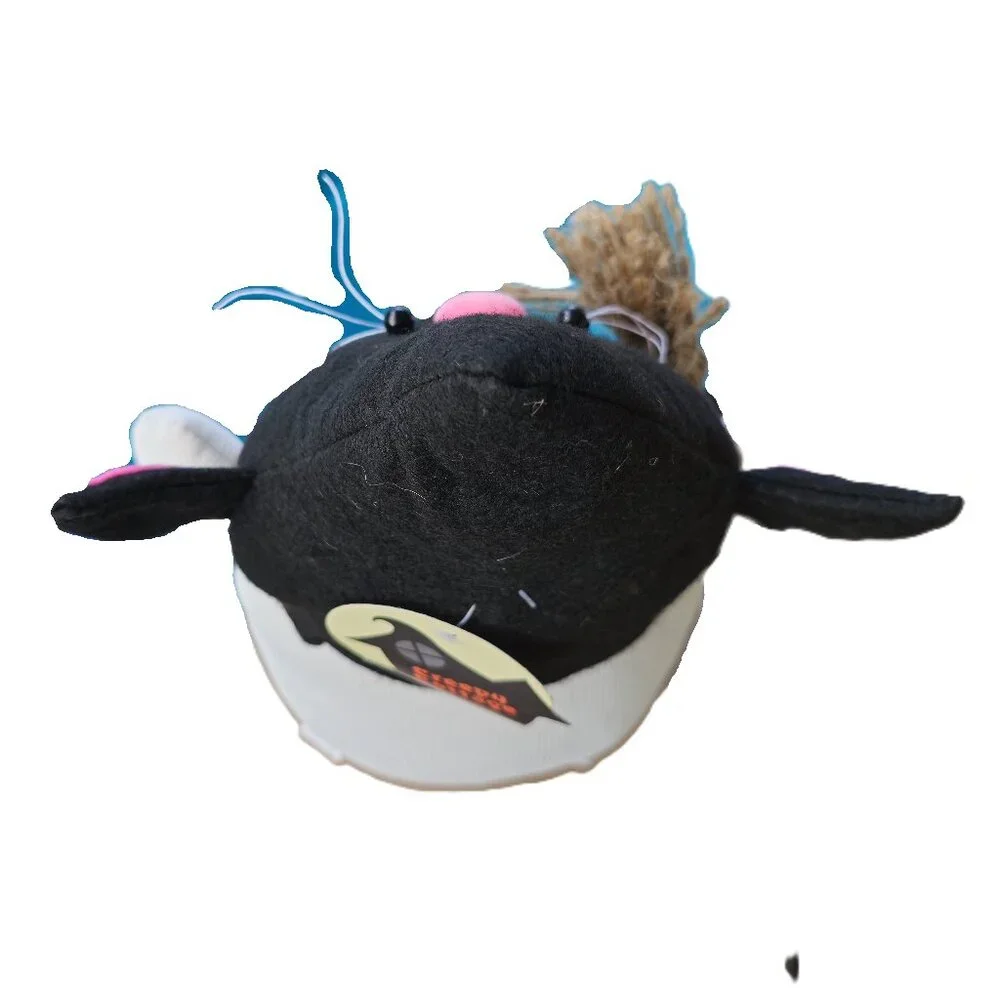 NWT Ghost Cat Witch Hat Holding Broom  14
